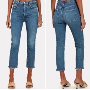 AGOLDE Jeans "Riley Crop" High Rise Denim Jean Button Fly 27